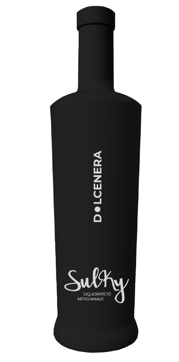 Bottiglia di design Sulki Liquori Dolcenera. Packaging ideato da 37Comunicazione.