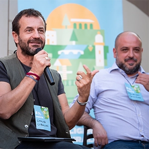 Emilio Casalini e Maurizio Orgiana durante il Talk La bellezza salverà il mondo al festival EcoRurality organizzato da 37Comunicazione.