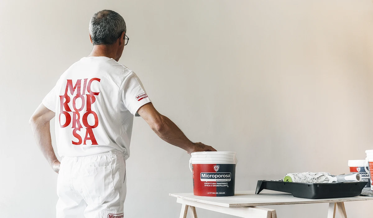 Microporosa pittura traspirante per interni campagna lancio Sardegna